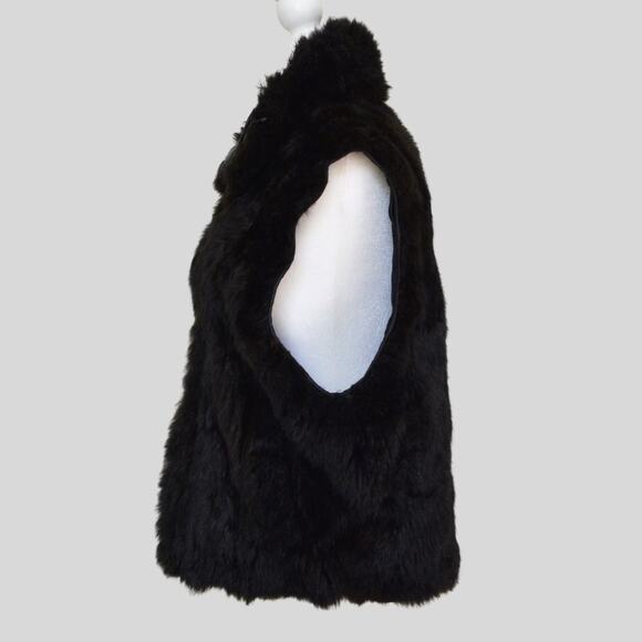 ANDREW MARC Women's Genuine New Zealand Opossum Fur Vest Black Size M - Picture 3 of 10